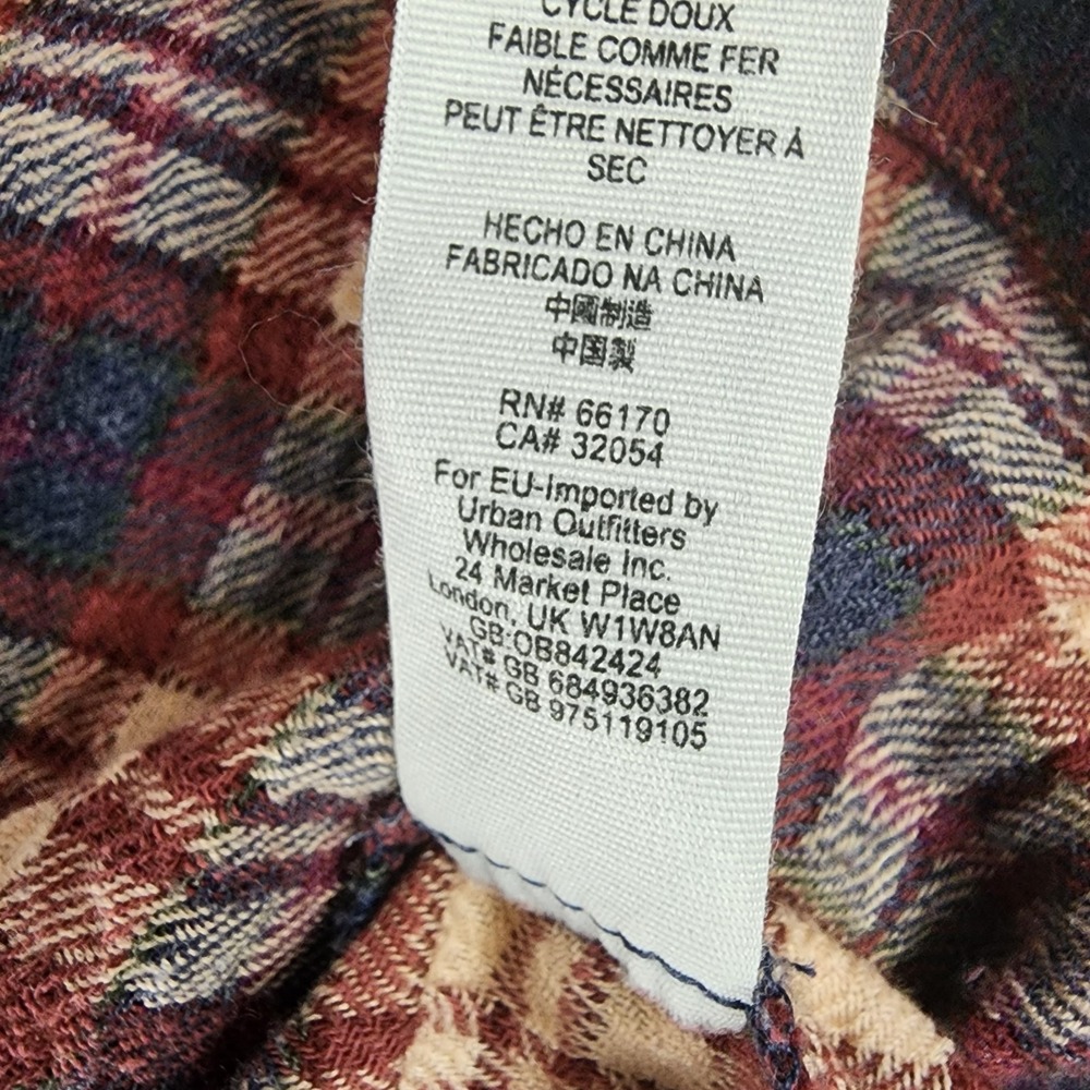 Free People Northern Bound Tunic Top Women's L Plaid Flannel Country Cozy - Picture 6 of 10